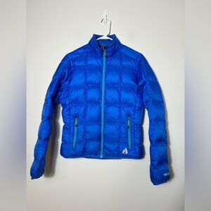 Eddie Bauer First Assent Puffer Jacket 800‎ Power Full Down Light Blue Sz Small